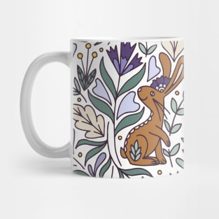 Scandinavian Folk Art Rabbit | Rabbit | Whimsical Forest Mug